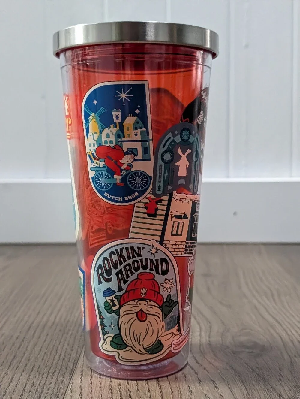 NEW Dutch Bros Coffee Red Christmas Tumbler, No Straw